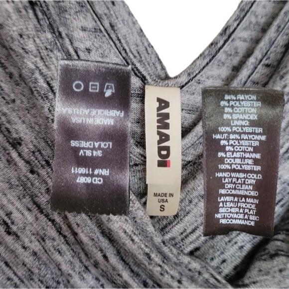 Anthropologie Amadi Siz Fara Surplice Gray Wrap Dress - S - Picture 5 of 7